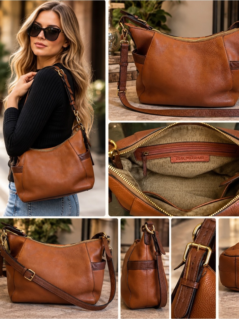 🤎 GENUINE LEATHER ISAAC MIZRAHI • PROJECT BAG 🤎